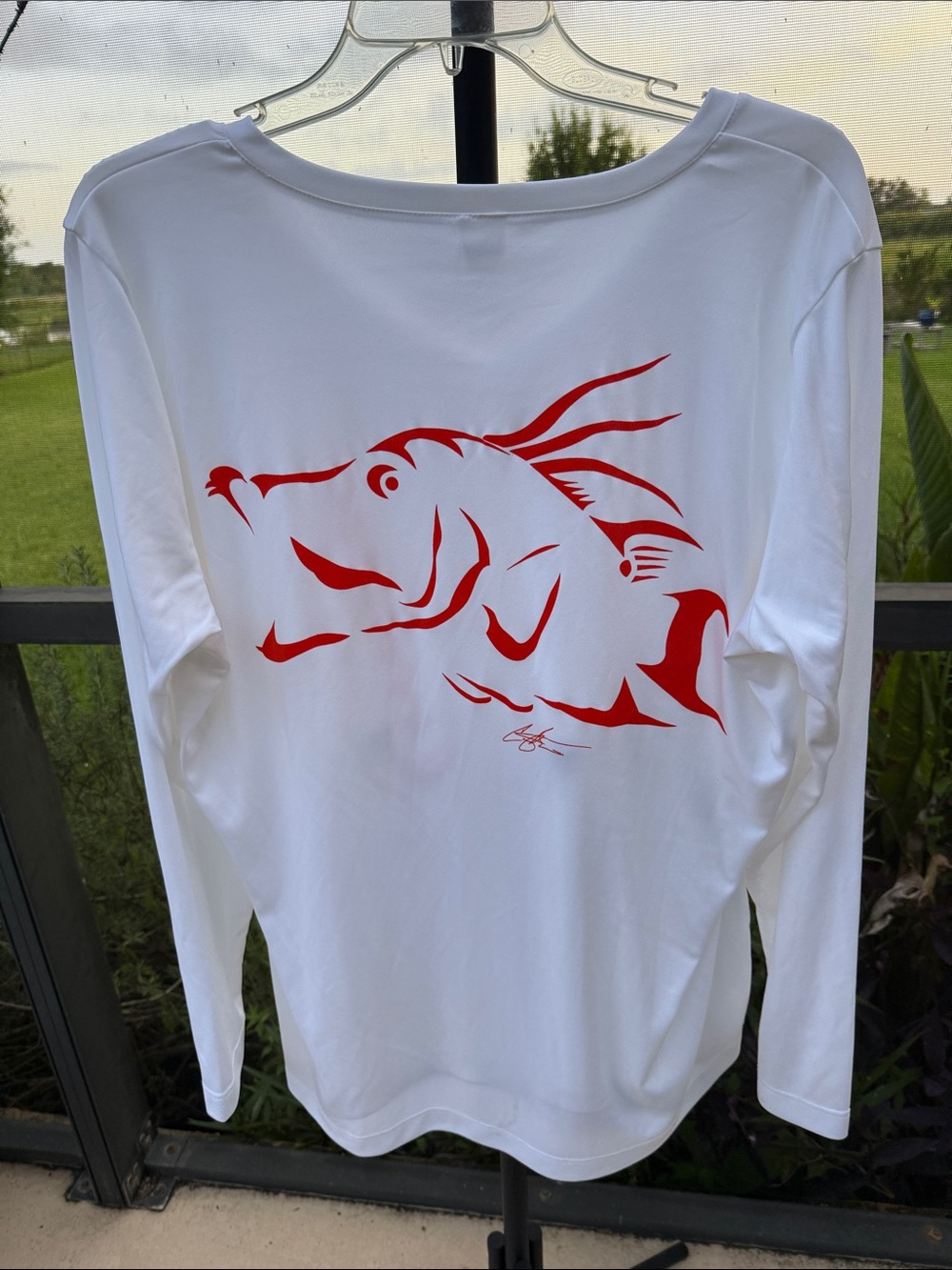Oceanic Gear Women’s White V-Neck Long Sleeve Performance Tee
